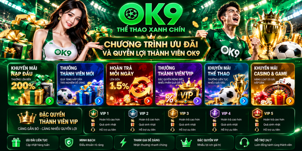 Khu vực chương trình và quyền lợi thành viên OK9