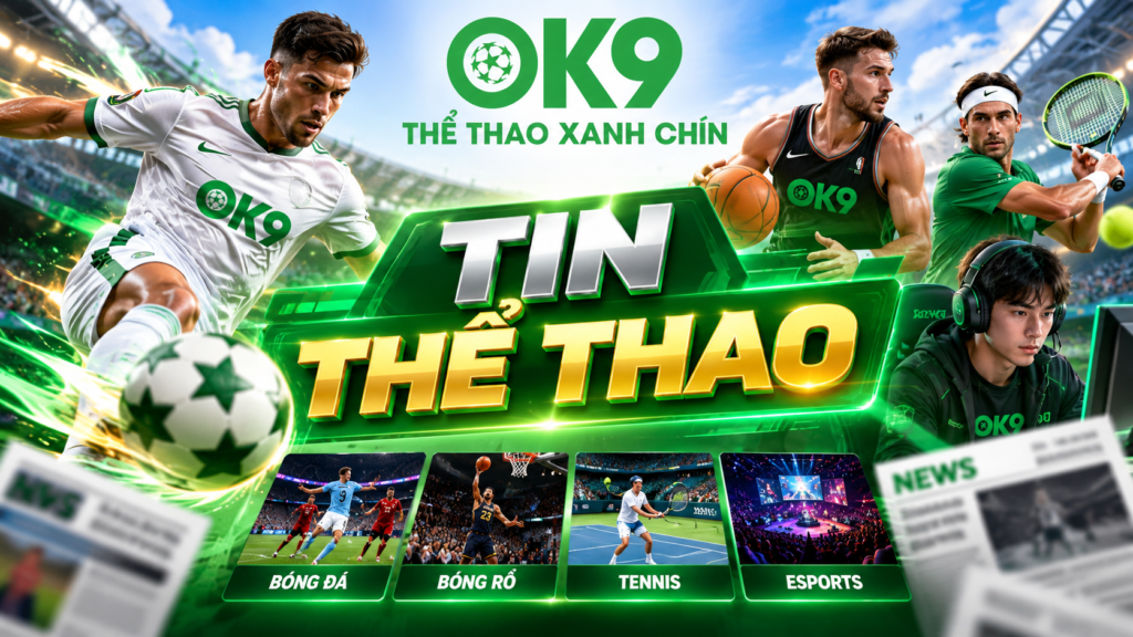 Giao diện chuyên mục Tin Thể Thao OK9